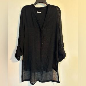 Helmut Lang Black Sheer Blouse
